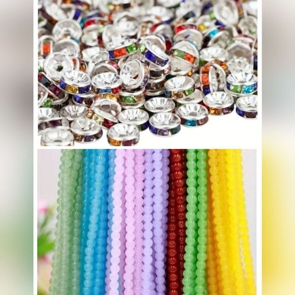 20glass beads+20 copper diomond spacers - Picture 1 of 12